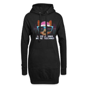 Mehr tekno DJ Raver Rave Hard Techno Dark Tekno - Hoodie-Kleid - Schwarz - Vorne