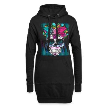 Cool Muertos Drip Rave Musik Party Cool Tekkno - Hoodie-Kleid - Schwarz - Vorne