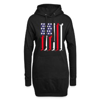 Dackel Hund Geschenk 4th Of July Dachshund - Hoodie-Kleid - Schwarz - Vorne