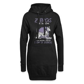 Zebra - Hoodie-Kleid - Schwarz - Vorne