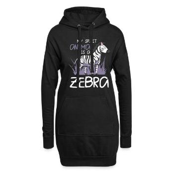 Zèbre - Sweat-shirt à capuche long Femme - noir - Devant
