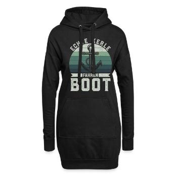 Retro Echte Kerle fahren Boot - Anker Skipper - Hoodie-Kleid - Schwarz - Vorne