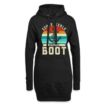 Retro Echte Kerle fahren Boot - Anker Skipper - Hoodie-Kleid - Schwarz - Vorne