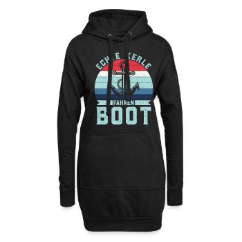Retro Echte Kerle fahren Boot - Anker Skipper - Hoodie-Kleid - Schwarz - Vorne
