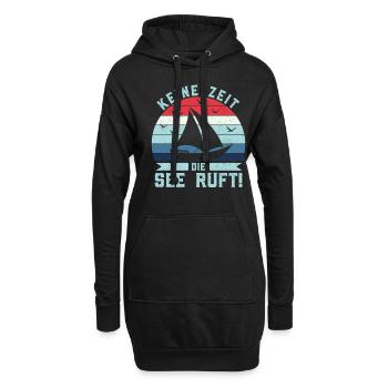 Retro Keine Zeit Die See ruft! - Boot Skipper - Hoodie-Kleid - Schwarz - Vorne