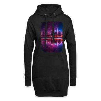 New York - Sweat-shirt à capuche long Femme - noir - Devant
