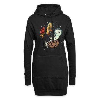 Turtles Astronaut Space Gift Enfants - Sweat-shirt à capuche long Femme - noir - Devant