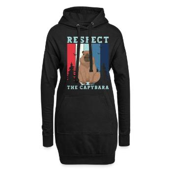 Retro Respect the Capybara - Capybara Fans - Hoodie-Kleid - Schwarz - Vorne