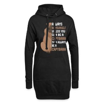 Capybara Liebhaber Capibara Nager Tierliebhabe - Hoodie-Kleid - Schwarz - Vorne