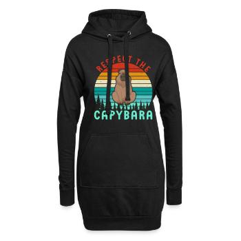 Retro Respect the Capybara - Capybara Fans - Hoodie-Kleid - Schwarz - Vorne