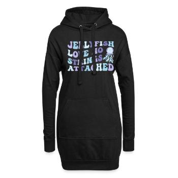 Méduses Méduses Ocean Sea Life Motif - Sweat-shirt à capuche long Femme - noir - Devant
