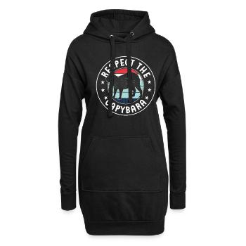 Retro Respect the Capybara - Capybara Fans - Hoodie-Kleid - Schwarz - Vorne