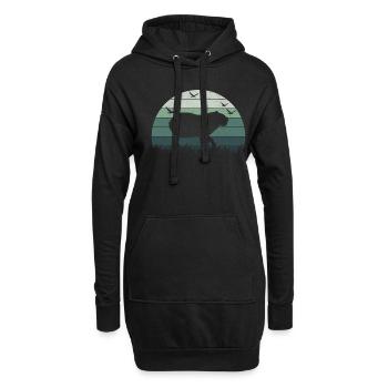 Rétro Capybara Silhoutte - Capybaras - Sweat-shirt à capuche long Femme - noir - Devant