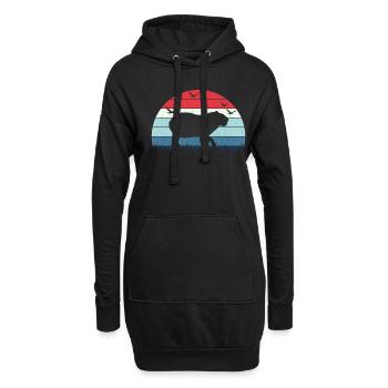 Rétro Capybara Silhoutte - Capybaras - Sweat-shirt à capuche long Femme - noir - Devant