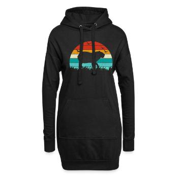 Rétro Capybara Silhoutte - Capybaras - Sweat-shirt à capuche long Femme - noir - Devant