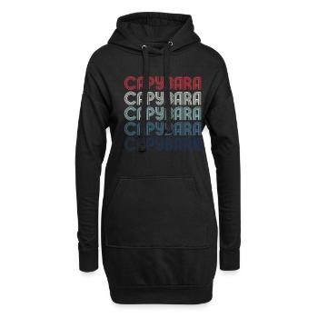Retro Capybara Text Design - Capybaras - Hoodie-Kleid - Schwarz - Vorne