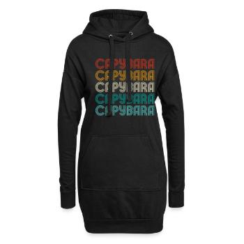Retro Capybara Text Design - Capybaras - Hoodie-Kleid - Schwarz - Vorne