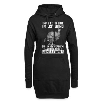 Perlhuhn - Hoodie-Kleid - Schwarz - Vorne