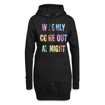 Drôles de dictons, déclaration, texte nous ne sortons que - Sweat-shirt à capuche long Femme - noir - Devant