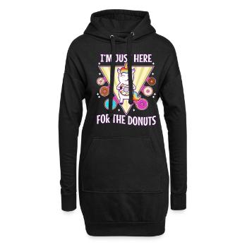 I'm just here for the donuts - Hoodie-Kleid - Schwarz - Vorne
