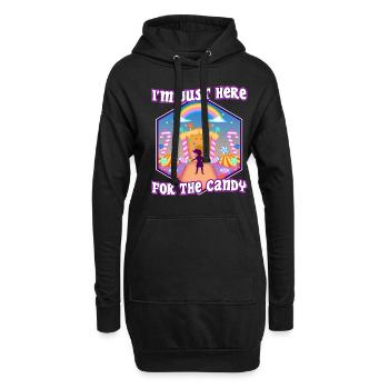 Je suis juste là pour les bonbons - Sweat-shirt à capuche long Femme - noir - Devant
