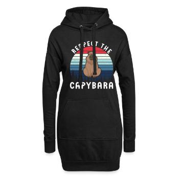 Retro Respect the Capybara - Capybara Fans - Hoodie-Kleid - Schwarz - Vorne