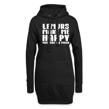 Lémurien - Sweat-shirt à capuche long Femme - noir - Devant
