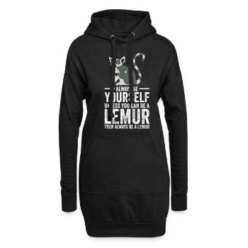lémurien - Sweat-shirt à capuche long Femme - noir - Devant