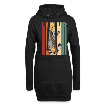 Lémurien - Sweat-shirt à capuche long Femme - noir - Devant