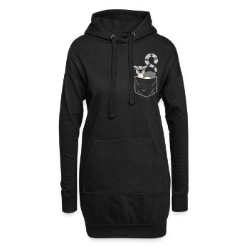 Lémurien - Sweat-shirt à capuche long Femme - noir - Devant
