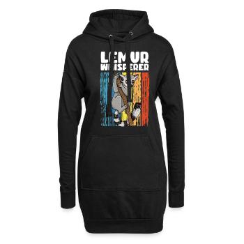 Lémurien - Sweat-shirt à capuche long Femme - noir - Devant