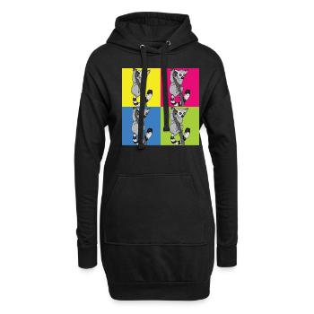 Lémurien - Sweat-shirt à capuche long Femme - noir - Devant