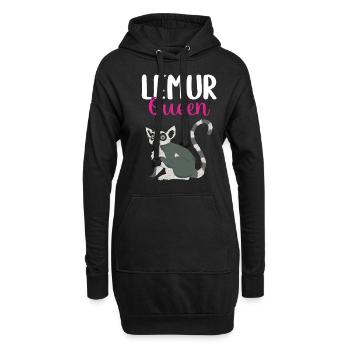 Lémurien - Sweat-shirt à capuche long Femme - noir - Devant