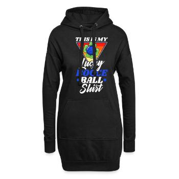 Ceci est ma boule de pétanque chanceuse - Sweat-shirt à capuche long Femme - noir - Devant