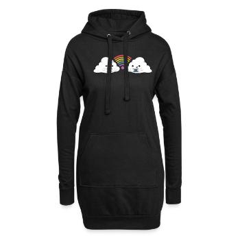 Wolke Wlan Regenbogenfarben - Hoodie-Kleid - Schwarz - Vorne