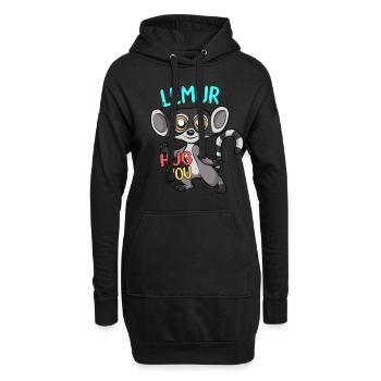 Lémurien - Sweat-shirt à capuche long Femme - noir - Devant