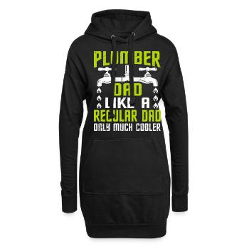 Rohrschlosser Klempner Rohleger Bauarbeiter - Hoodie-Kleid - Schwarz - Vorne