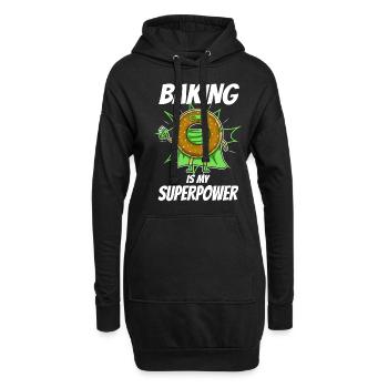 Baking is my Superpower, Donut - Hoodie-Kleid - Schwarz - Vorne