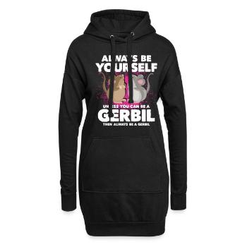 Rennmaus Maus Geschenk - Hoodie-Kleid - Schwarz - Vorne