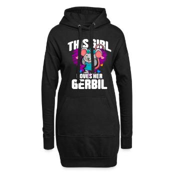 Rennmaus Maus Geschenk - Hoodie-Kleid - Schwarz - Vorne