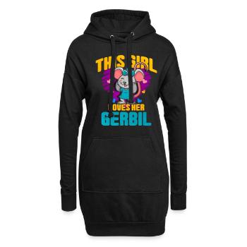 Rennmaus Maus Geschenk - Hoodie-Kleid - Schwarz - Vorne