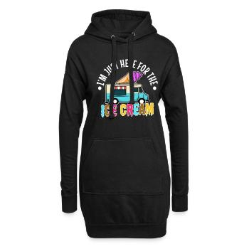 Im just here for the ice cream - Hoodie-Kleid - Schwarz - Vorne