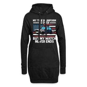 My time in uniform is over Police Policeman - Hoodie Dress - black - Front