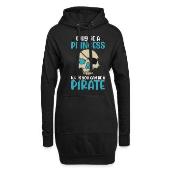 Pourquoi être une princesse quand Pirate Girl - Sweat-shirt à capuche long Femme - noir - Devant