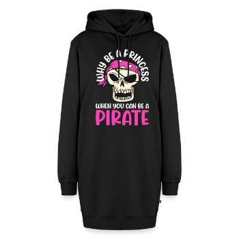 Pourquoi être une princesse quand Pirate Girl - Sweat-shirt à capuche long Femme - noir - Devant