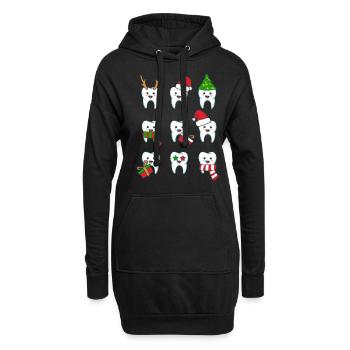 Zahn Zähne Zahnarzt Zahnmedizinische Angestellte - Hoodie-Kleid - Schwarz - Vorne