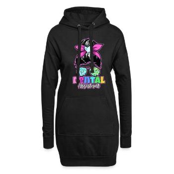 Zahn Zähne Zahnarzt Zahnmedizinische Angestellte - Hoodie-Kleid - Schwarz - Vorne