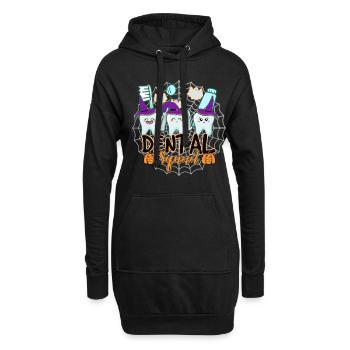 Zahn Zähne Zahnarzt Zahnmedizinische Angestellte - Hoodie-Kleid - Schwarz - Vorne