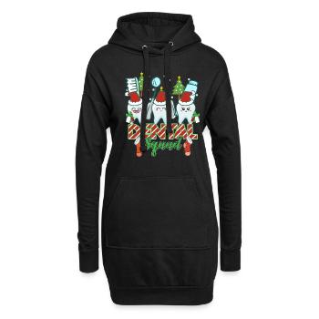 Zahn Zähne Zahnarzt Zahnmedizinische Angestellte - Hoodie-Kleid - Schwarz - Vorne