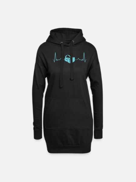 Virtual Reality VR Geschenk - Hoodie-Kleid - Schwarz